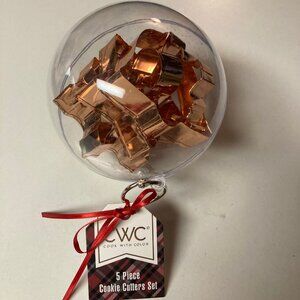 CWC - COOK WITH COLOR 5 Piece Holiday Cookie Cutter Set with Ornament Holder